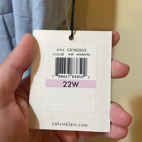 Womens New Calvin Klein Blue Draped Neckline Dress - Picture 5 of 8